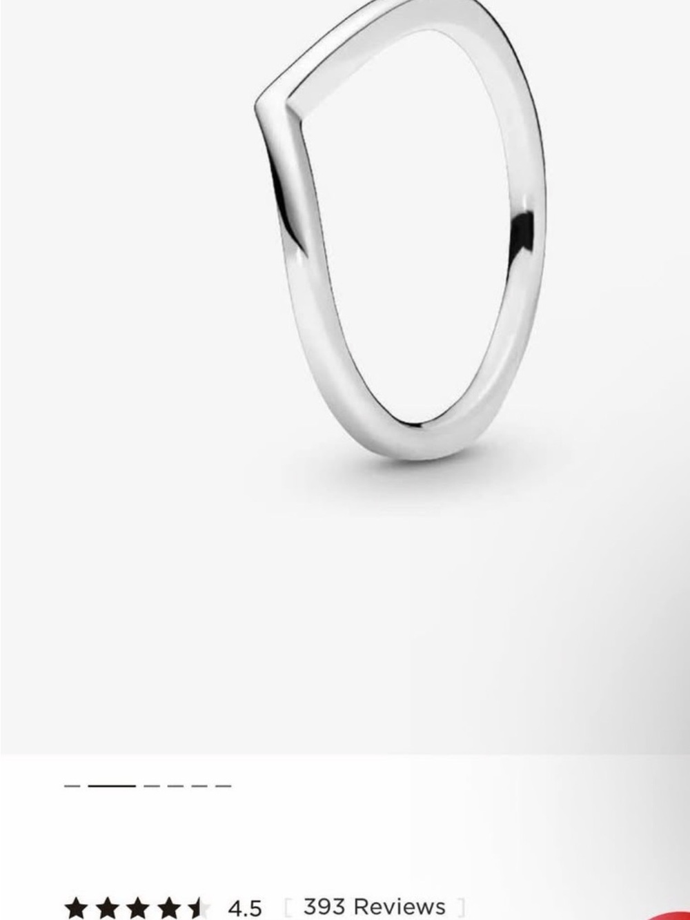 Pandora silver wishbone ring size 7